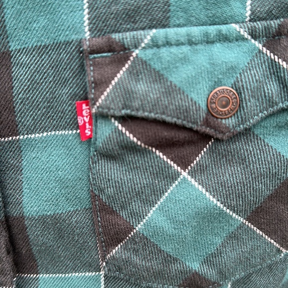 Levi’s 🔥 NFL Philadelphia Eagles Football Flannel Plaid Button Down Shirt Sz S - Picture 3 of 8